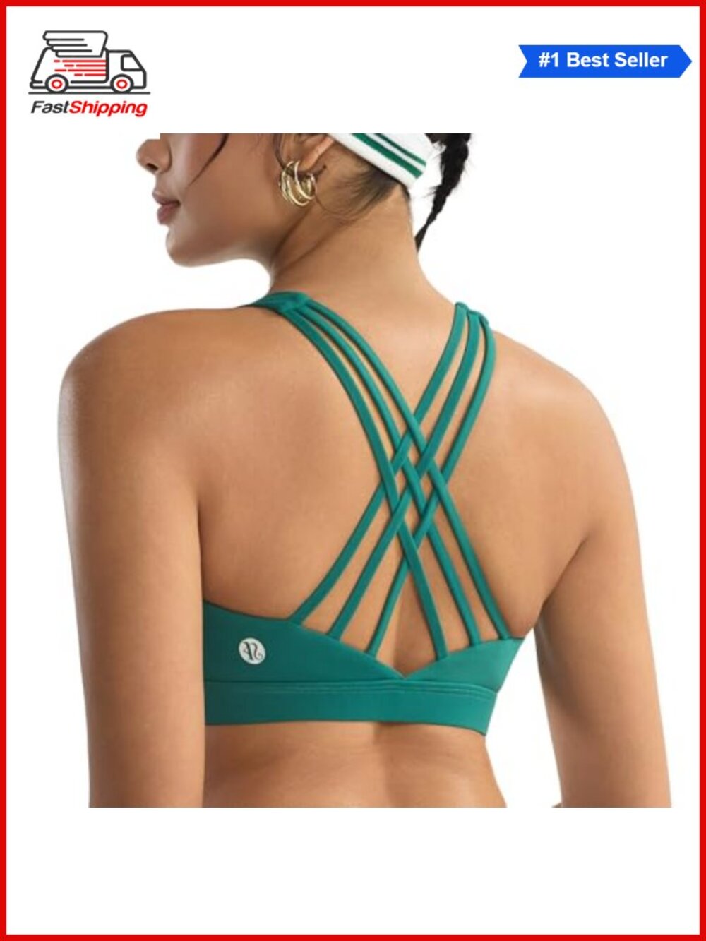 High Impact Cross Back Sports Bra Seamless Wire Free